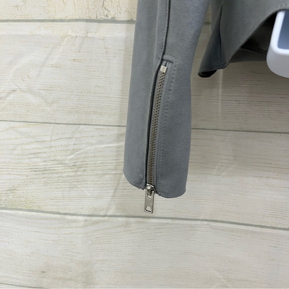 H&M Gray Faux Suede Open Crop Long Sleeve Jacket - Picture 8 of 11